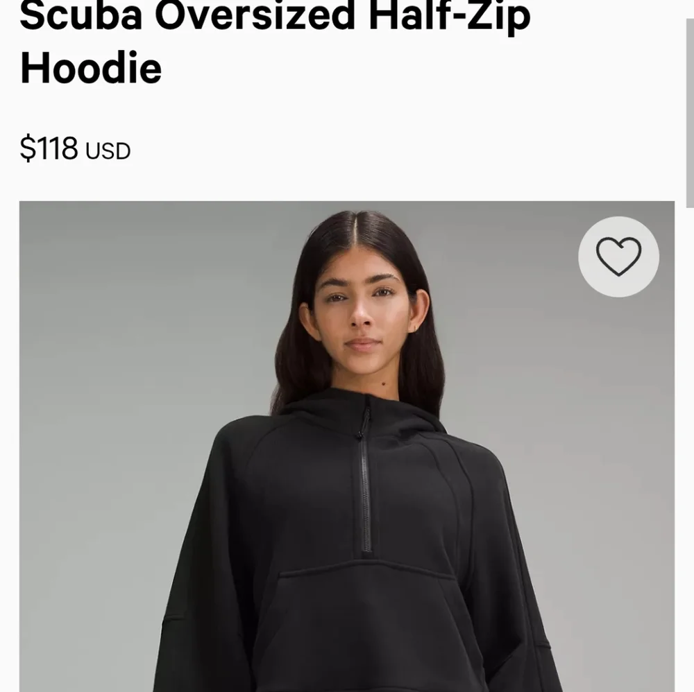 Lululemon Athletica Black Scuba Oversized Half-Zip Hoodie